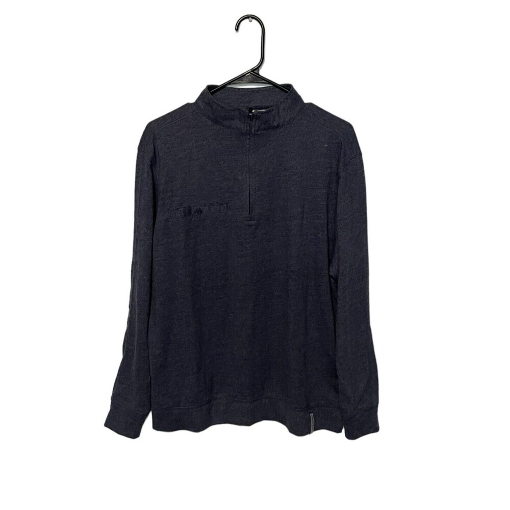 Black Clover 1/4 Zip Shirt Mens Medium Blue Golf Pullover Performance Outdoor